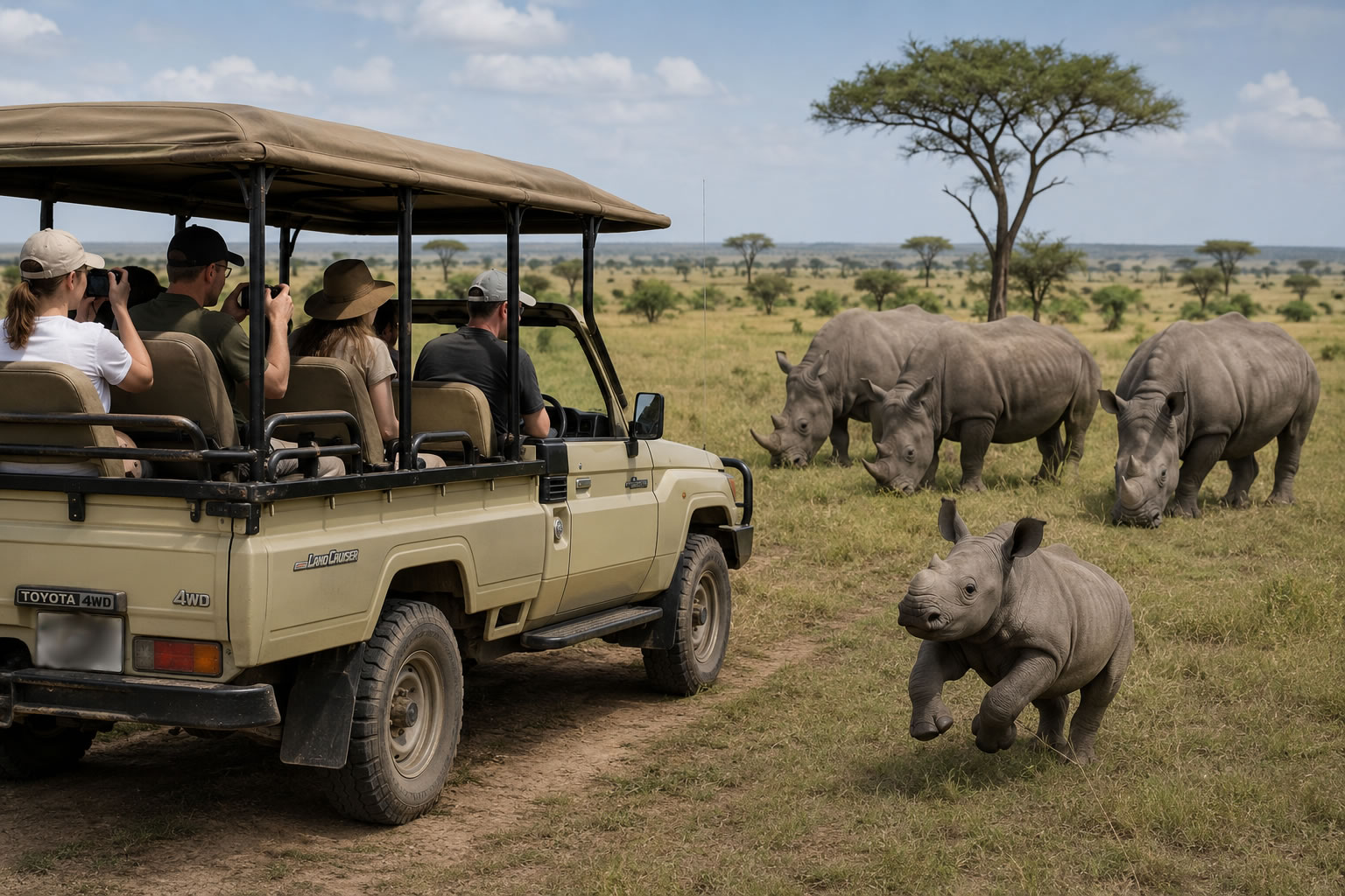 Rhinos and Baby Rhino